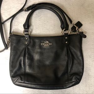 Coach Leather Handbag w/ Adjustable Strap - Black